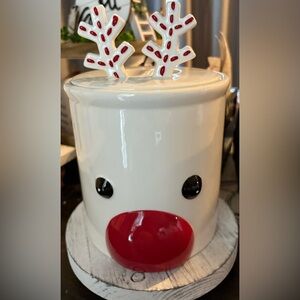 Reindeer Ceramic Cookie Jar